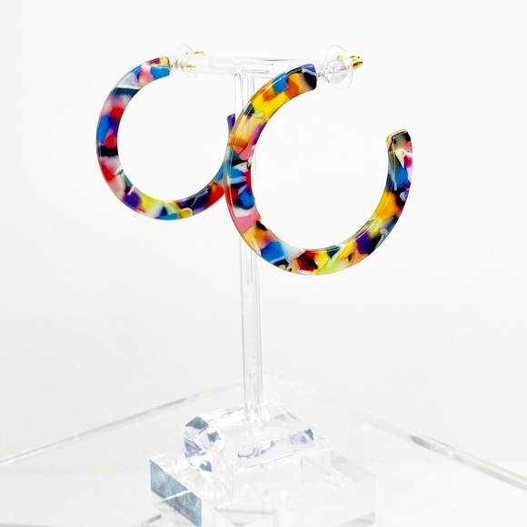 Confetti Party Time Hoop Earrings - Picture 2 of 5
